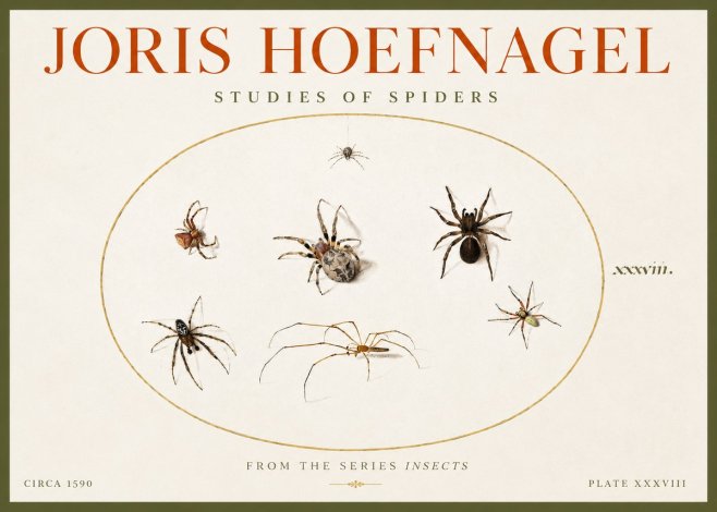 Joris Hoefnagel Studies of Spiders I No4 - Póster