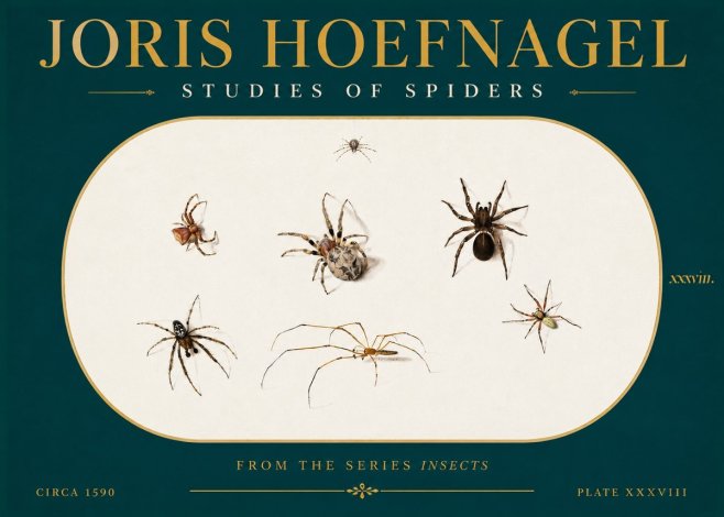 Joris Hoefnagel Studies of Spiders I No5 - Póster