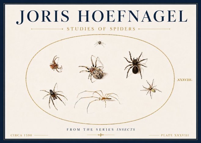Joris Hoefnagel Studies of Spiders I No6 - Póster