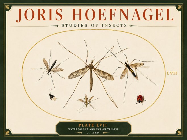 Joris Hoefnagel Studies of Insects II No6 - Póster