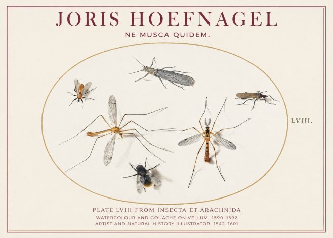 Joris Hoefnagel Plate Lviii from Insecta Et Arachnida No1 - Póster