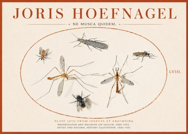 Joris Hoefnagel Plate Lviii from Insecta Et Arachnida No3 - Póster