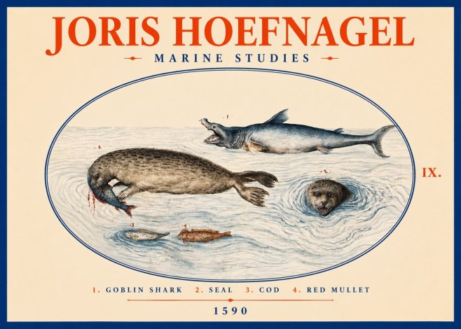 Joris Hoefnagel Marine Studies No2 - Póster