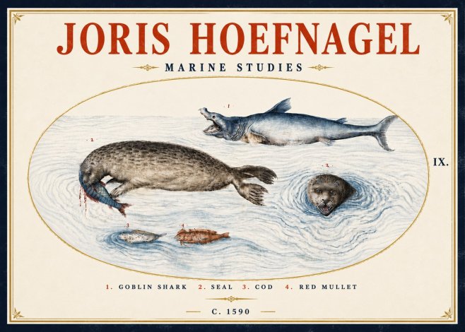 Joris Hoefnagel Marine Studies No5 - Póster