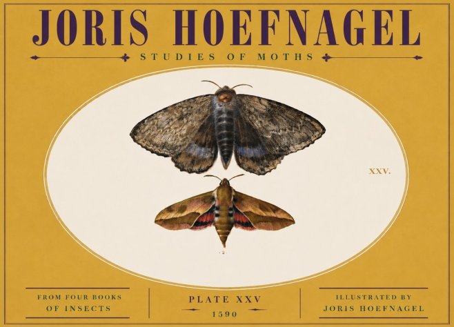 Joris Hoefnagel Studies of Moths I No5 - Póster