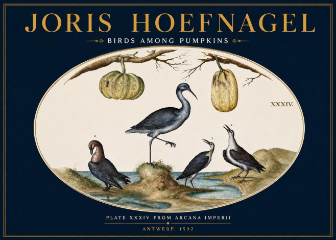 Joris Hoefnagel Birds and Fruits No5 - Póster