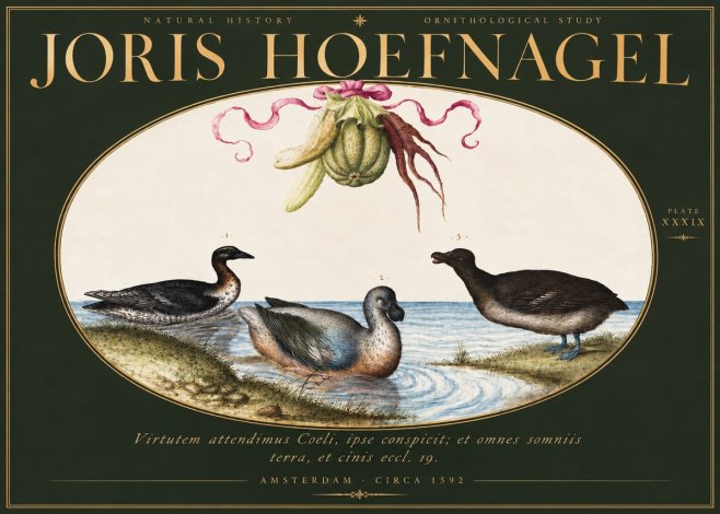 Joris Hoefnagel Ornithological Study No3 - Póster