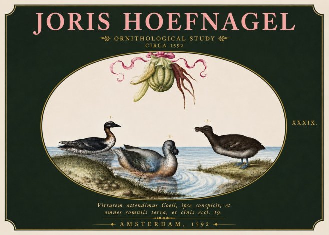 Joris Hoefnagel Ornithological Study No6 - Póster
