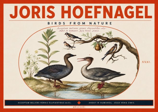 Joris Hoefnagel Acceptiem Meliens Pennis Fupidantibus Ales No4 - Póster