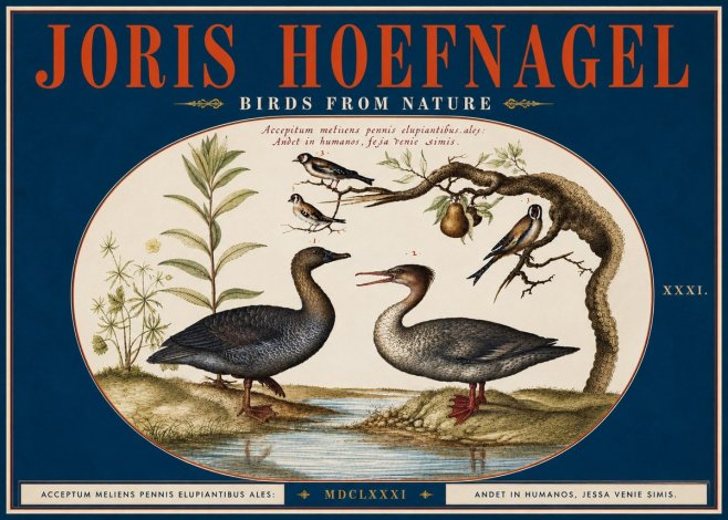 Joris Hoefnagel Acceptiem Meliens Pennis Fupidantibus Ales No6 - Póster