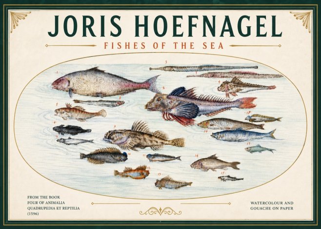 Joris Hoefnagel Fishes of the Sea III No6 - Póster