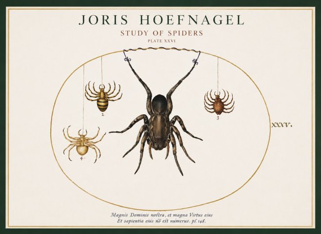 Joris Hoefnagel Study of Spiders No1 - Póster