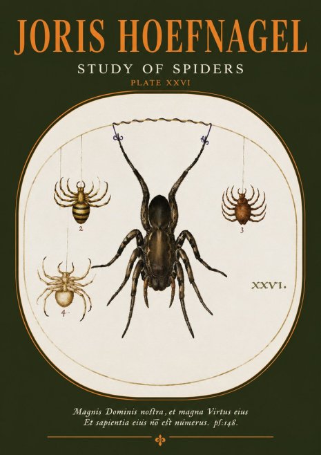 Joris Hoefnagel Study of Spiders No2 - Póster