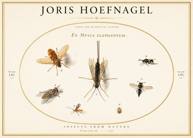 Joris Hoefnagel Ex Mvsca Elephantem. No1 - Póster