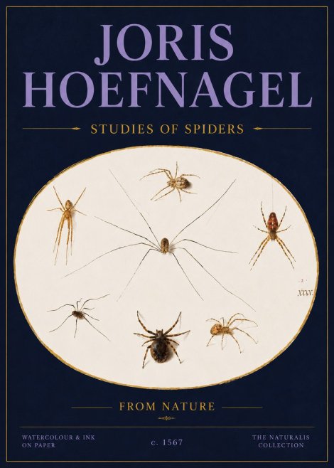 Joris Hoefnagel Studies of Spiders from Nature No4 - Póster