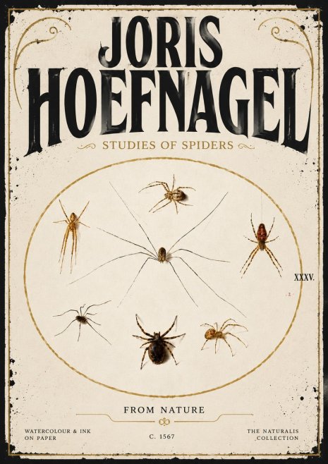 Joris Hoefnagel Studies of Spiders from Nature No5 - Póster