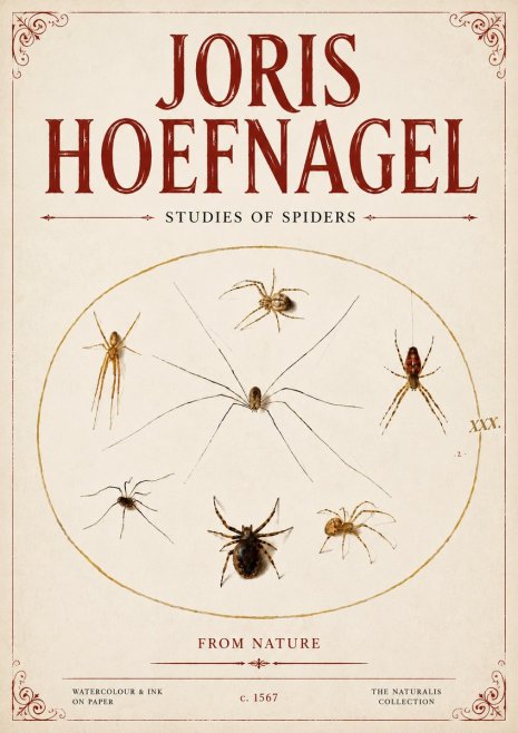 Joris Hoefnagel Studies of Spiders from Nature No6 - Póster