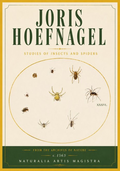 Joris Hoefnagel Studies of Insects and Spiders No6 - Póster