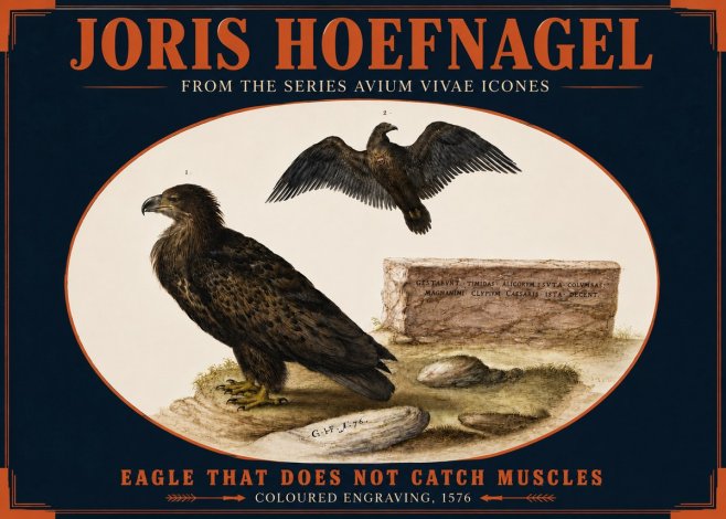 Joris Hoefnagel Eagle That Does Not Catch Muscles No4 - Póster