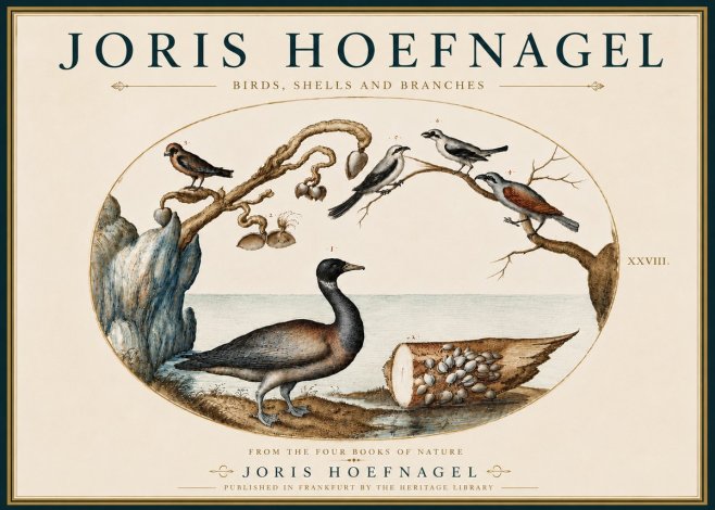 Joris Hoefnagel Birds, Shells and Branches No5 - Póster