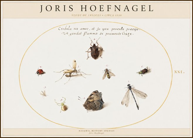 Joris Hoefnagel Study of Insects • Circa 1590 No1 - Póster