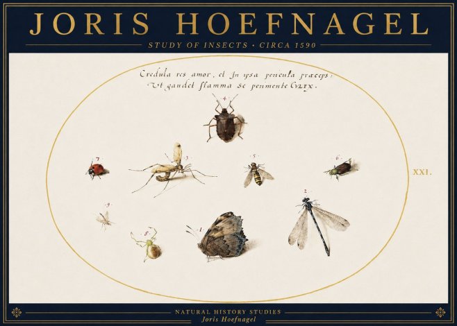 Joris Hoefnagel Study of Insects • Circa 1590 No4 - Póster