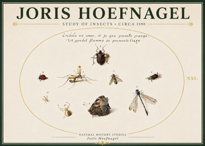 Joris Hoefnagel Study of Insects • Circa 1590 No5 - Póster