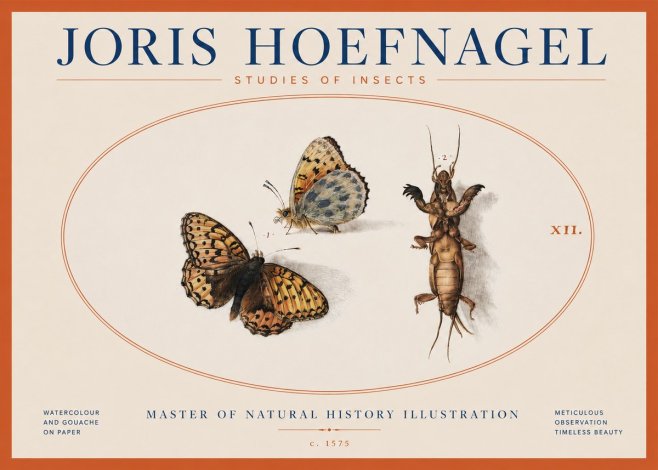 Joris Hoefnagel Studies of Insects Xii No3 - Póster