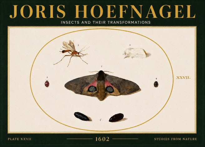 Joris Hoefnagel Insects and Their Transformations - Plate Xxvii No6 - Póster