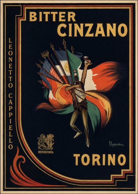 Leonetto Cappiello Bitter Cinzano Torino No2 - Póster