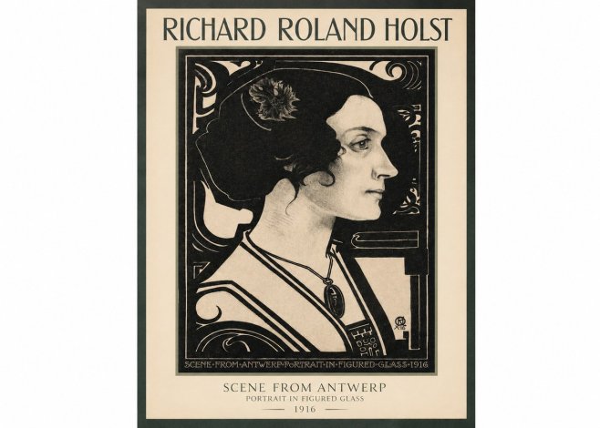 Richard Roland Holst Scene from Antwerp - Portrait in Figured Glass No2 - Póster