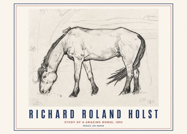 Richard Roland Holst Study of a Grazing Horse No3 - Póster