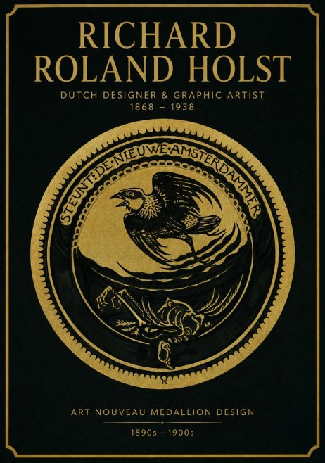 Richard Roland Holst Art Nouveau Medallion Design No2 - Póster