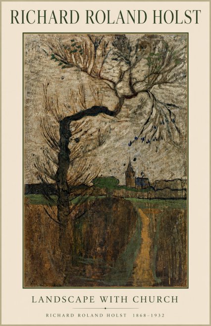 Richard Roland Holst Landscape with Church No1 - Póster