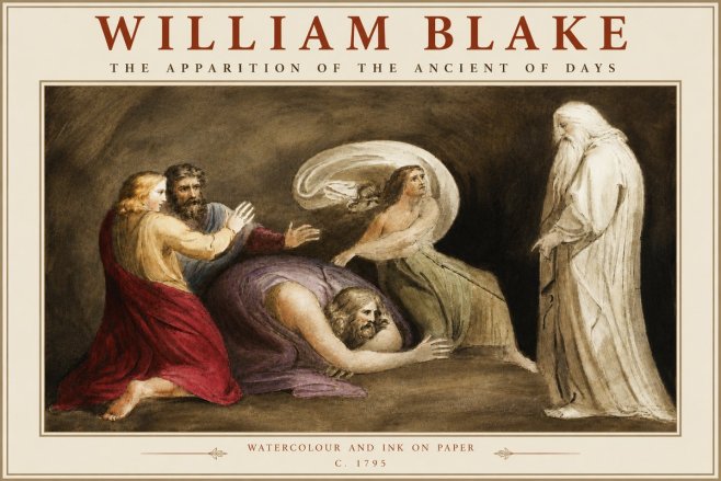 William Blake The Apparition of the Ancient of Days No4 - Póster