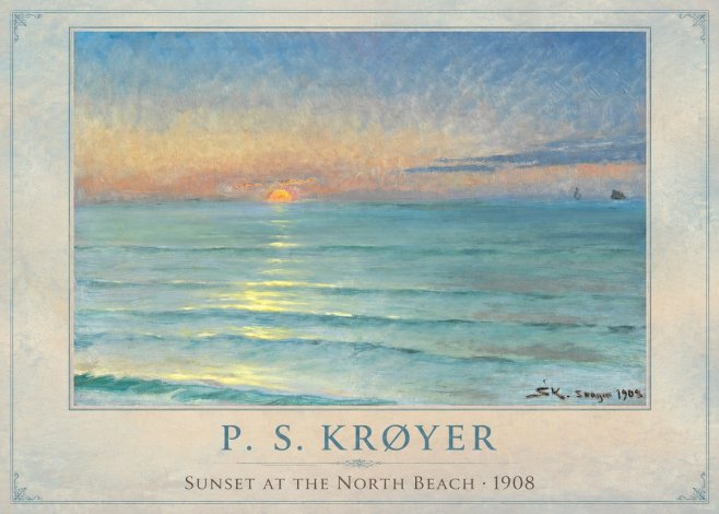 P.S. Krøyer Sunset at the North Beach No1 - Póster