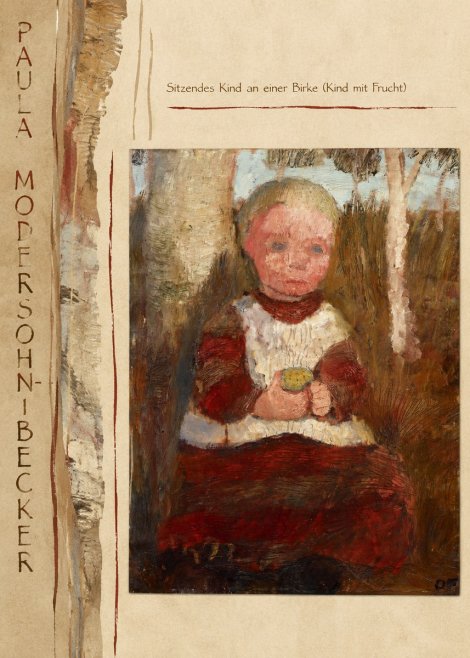 Paula Modersohn-Becker Sitzendes Kind an Einer Birke (Kind Mit Frucht) No3 - Póster