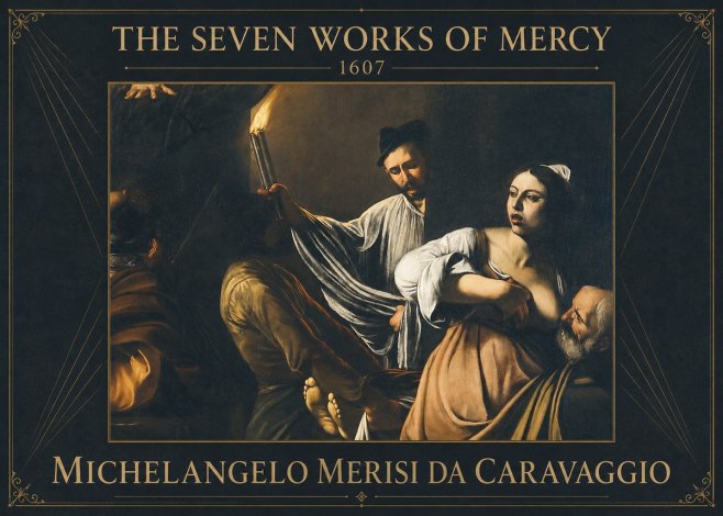 Michelangelo Merisi da Caravaggio The Seven Works of Mercy III No2 - Póster