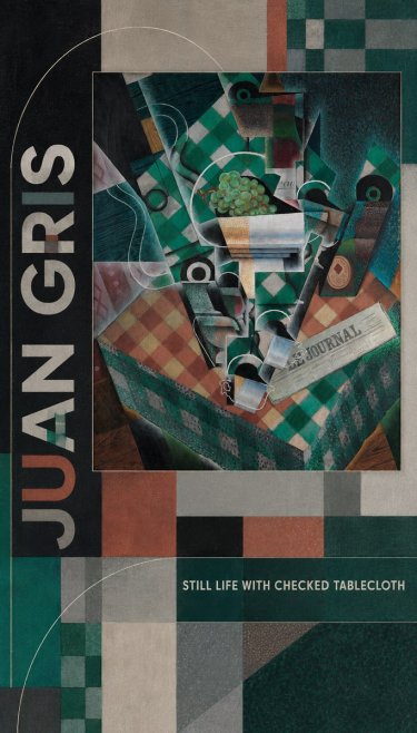 Juan Gris Still Life with Checked Tablecloth No2 - Póster