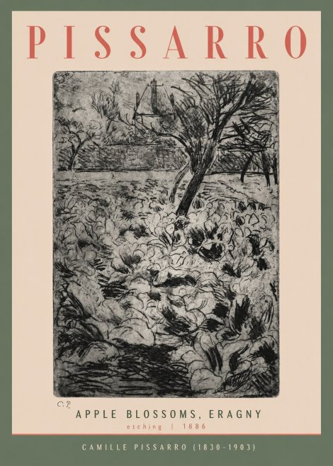 Pissarro Apple Blossoms, Eragny No2 - Póster