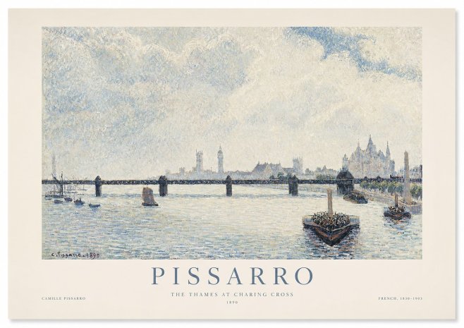 Pissarro The Thames at Charing Cross No1 - Póster