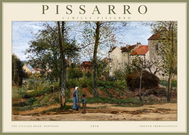 Pissarro The Village Road, Pontoise No2 - Póster