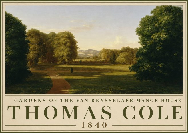 Thomas Cole Gardens of the Van Rensselaer Manor House No4 - Póster