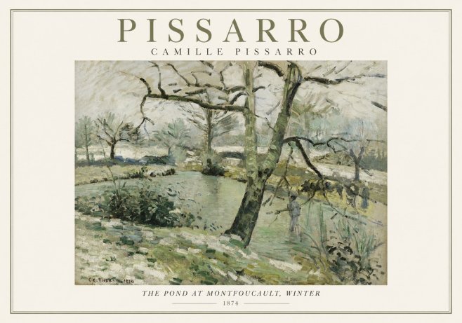 Pissarro The Pond at Montfoucault, Winter No1 - Póster