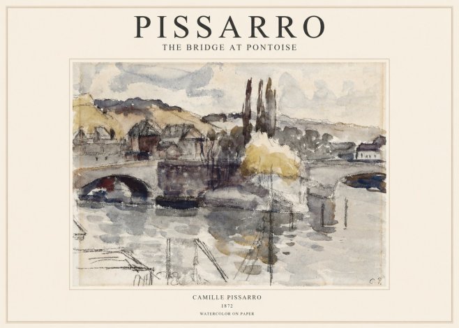 Pissarro The Bridge at Pontoise No1 - Póster