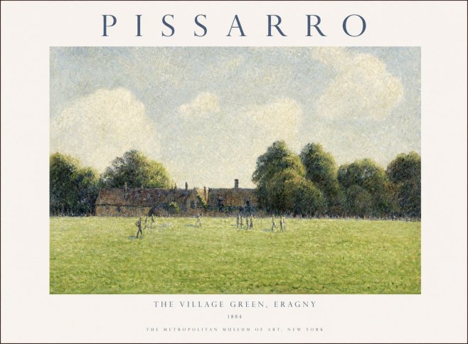 Pissarro The Village Green, Eragny No1 - Póster