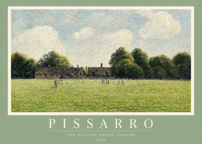 Pissarro The Village Green, Eragny No2 - Póster