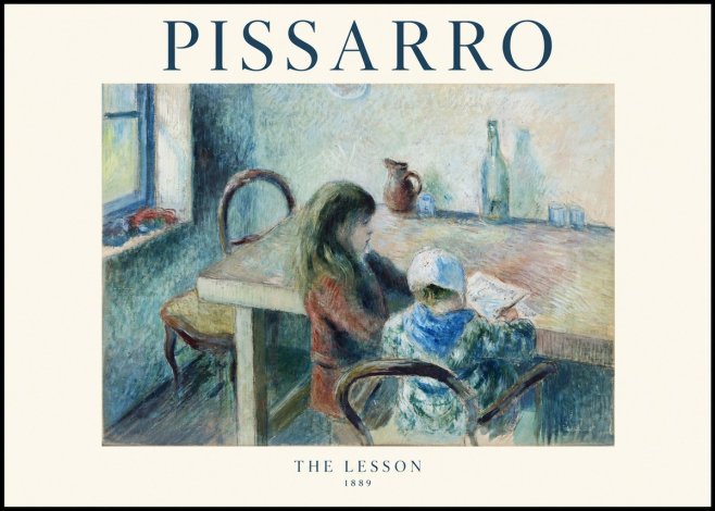 Pissarro The Lesson No1 - Póster