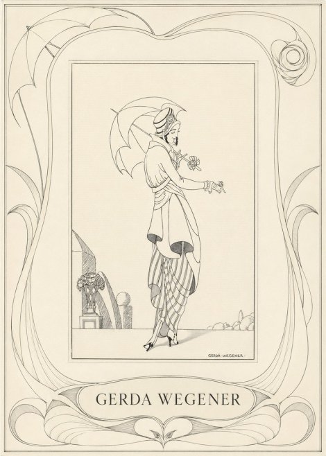 Gerda Wegener Elegant Figure with Parasol No3 - Póster