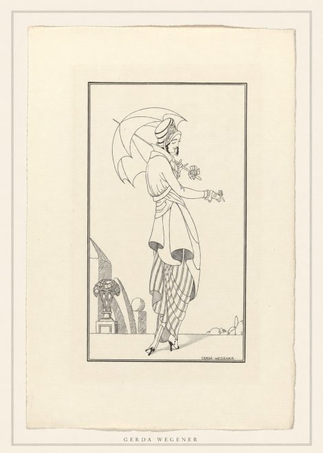 Gerda Wegener Elegant Figure with Parasol No4 - Póster